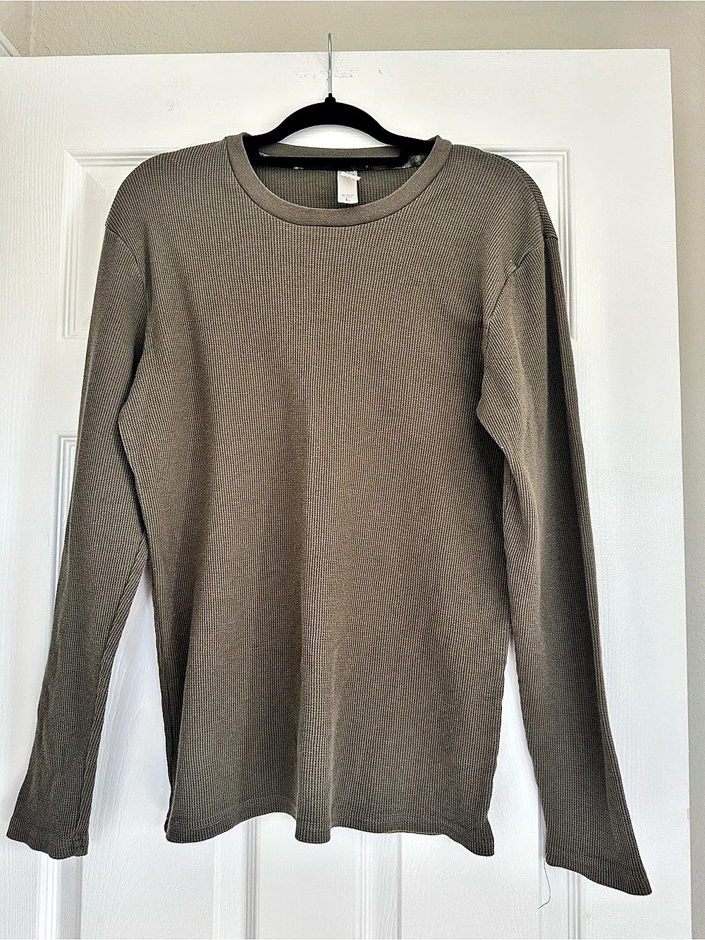Arctic Trail Brown Waffle Knit Thermal Long Sleeve Shirt Men’s L